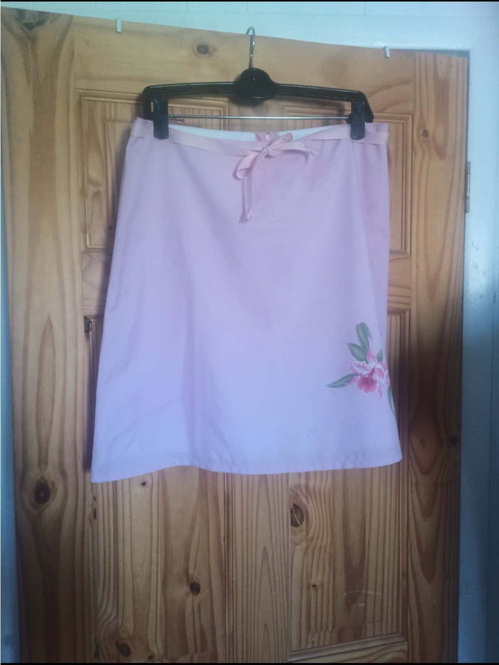Roxy Light Pink Mini Skirt with Floral Embroidery